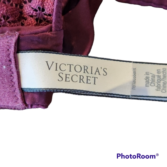 VICTORIAS SECRET UPLIFT SEMI DEMI BRA LACE RACERBACK SIZE 34B EUC - Picture 6 of 10